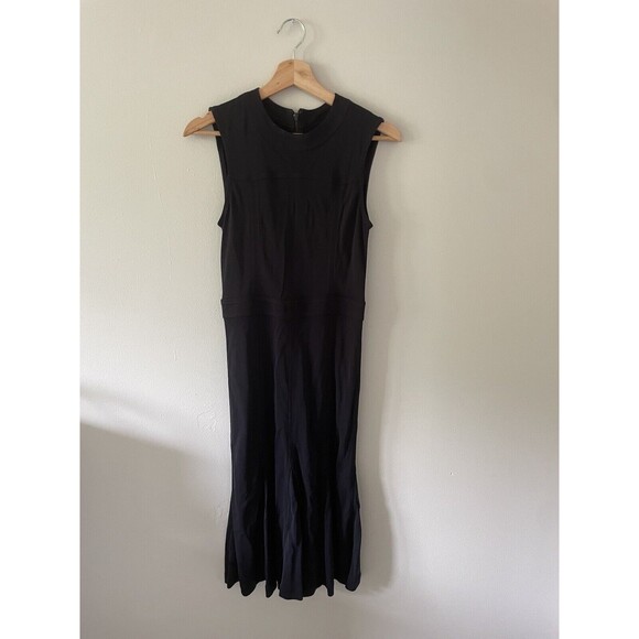 TORY BURCH AUBREY BLACK MIDI DRESS Wedding Guest Cocktail - Picture 4 of 10